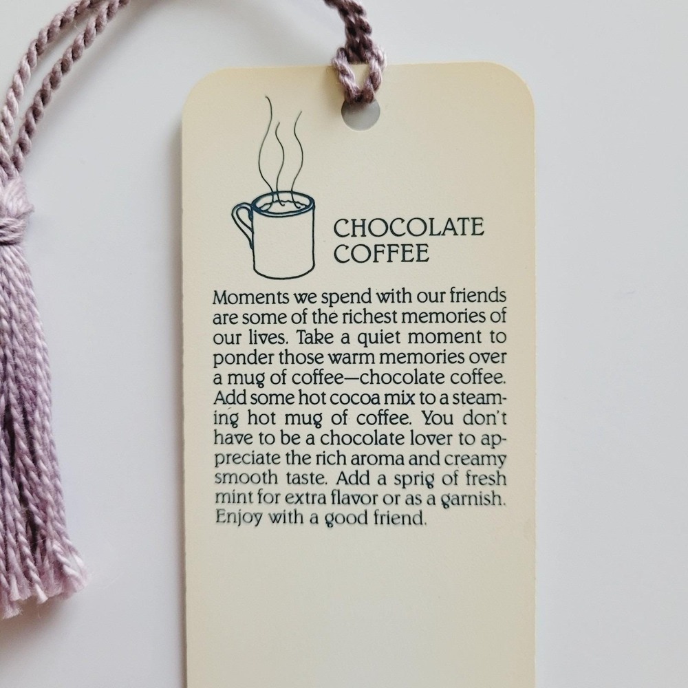 Vintage 90s Kim Jacobs Tassel Bookmark Chocolate Coffee Shop, 1990 Artworks KJ07 - Picture 11 of 13